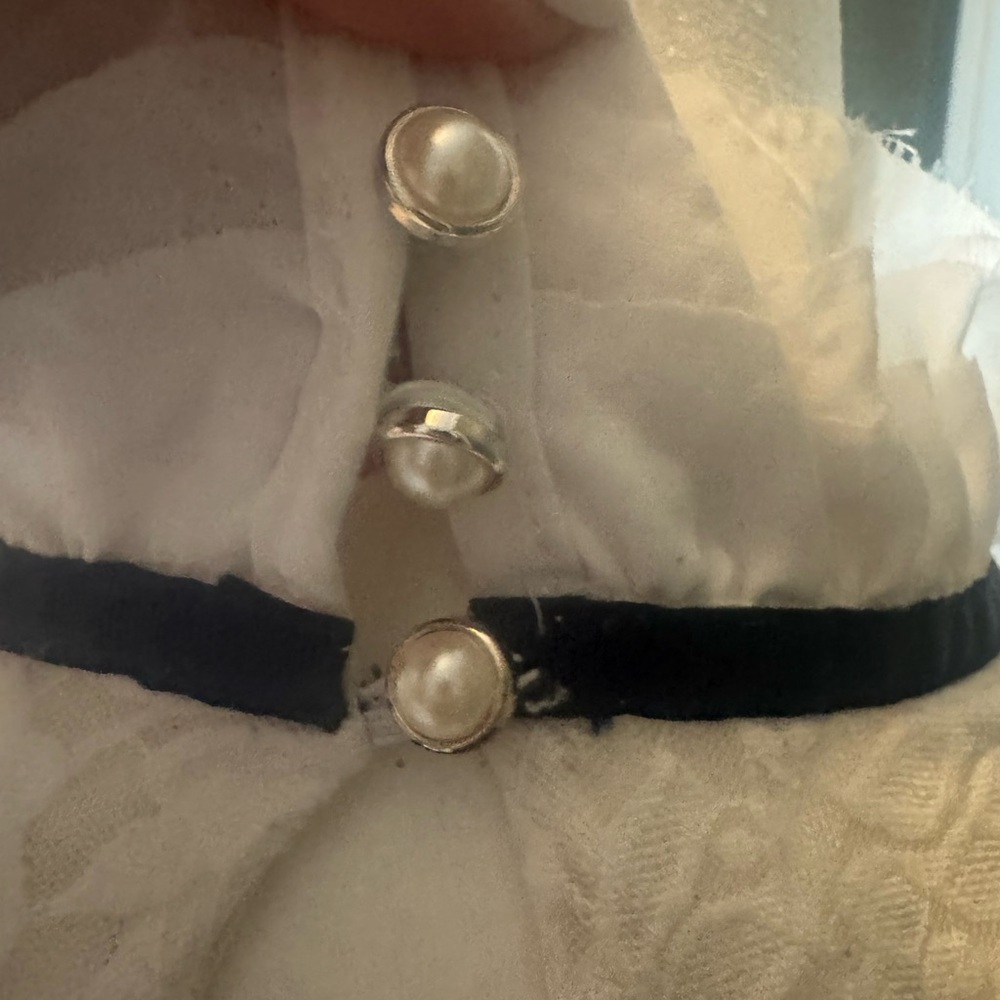 White Lace Ruffle Top - Picture 8 of 14
